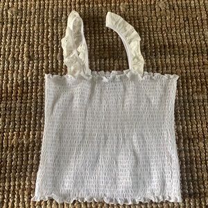 Francescas White Ruffled Tank Top